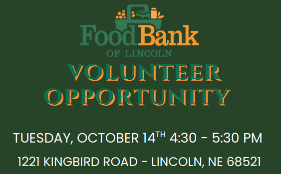 Foodbank Volunteer Opportunity 10/14/25 4:30-5:#0 PM